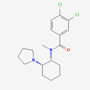 molecular formula C18H24Cl2N2O B1194250 3,4-二氯-N-甲基-N-(2-(1-吡咯烷基)环己基)-苯甲酰胺,顺式- CAS No. 92953-43-0