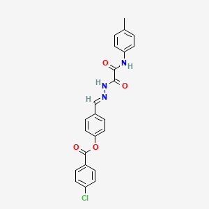 molecular formula C23H18ClN3O4 B11942705 4-((2-(2-Oxo-2-(p-tolylamino)acetyl)hydrazono)methyl)phenyl 4-chlorobenzoate CAS No. 881446-79-3