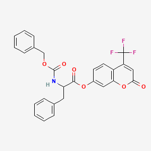 [2-Oxo-4-(trifluoromethyl)chromen-7-yl] 3-phenyl-2-(phenylmethoxycarbonylamino)propanoate