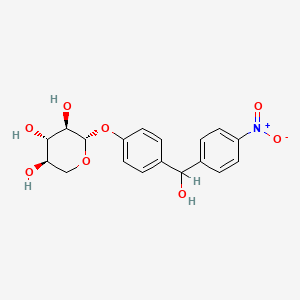 molecular formula C18H19NO8 B1194334 beta-D-Xylopyranoside, 4-(hydroxy(4-nitrophenyl)methyl)phenyl CAS No. 83355-52-6