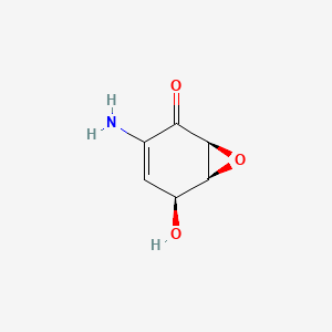 molecular formula C6H7NO3 B1194342 (1S,5S,6S)-3-Amino-5-hydroxy-7-oxabicyclo[4.1.0]hept-3-EN-2-one CAS No. 89020-30-4