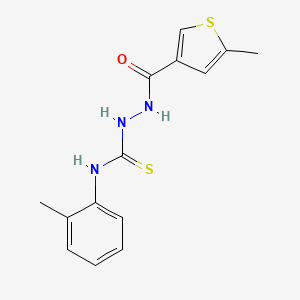 molecular formula C14H15N3OS2 B1194343 1-(2-甲基苯基)-3-[[(5-甲基-3-噻吩基)-氧甲基]氨基]硫脲 