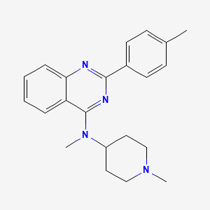 molecular formula C22H26N4 B1194363 N-甲基-2-(4-甲基苯基)-N-(1-甲基哌啶-4-基)喹唑啉-4-胺 