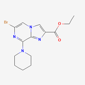 Ethyl 6-bromo-8-(1-piperidinyl)imidazo[1,2-a]pyrazine-2-carboxylate