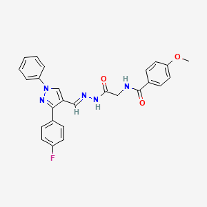 N-(2-(2-((3-(4-Fluorophenyl)-1-phenyl-1H-pyrazol-4-YL)methylene)hydrazino)-2-oxoethyl)-4-methoxybenzamide