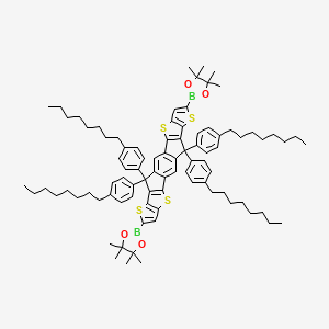 molecular formula C88H112B2O4S4 B11943898 4,4,5,5-tetramethyl-2-[12,12,24,24-tetrakis(4-octylphenyl)-20-(4,4,5,5-tetramethyl-1,3,2-dioxaborolan-2-yl)-5,9,17,21-tetrathiaheptacyclo[13.9.0.03,13.04,11.06,10.016,23.018,22]tetracosa-1(15),2,4(11),6(10),7,13,16(23),18(22),19-nonaen-8-yl]-1,3,2-dioxaborolane 