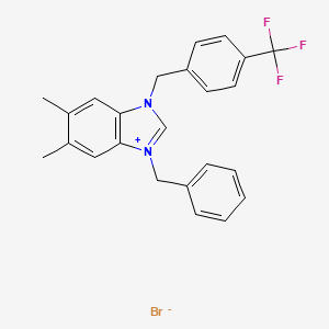 3-benzyl-5,6-dimethyl-1-[4-(trifluoromethyl)benzyl]-3H-benzimidazol-1-ium bromide