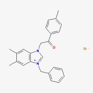 3-Benzyl-5,6-dimethyl-1-(2-(4-methylphenyl)-2-oxoethyl)-3H-benzimidazol-1-ium bromide