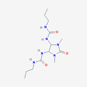 molecular formula C13H26N6O3 B1194423 1-[1,3-二甲基-2-氧代-5-[[氧代(丙基氨基)甲基]氨基]-4-咪唑烷基]-3-丙基脲 