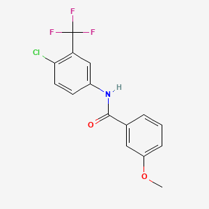 molecular formula C15H11ClF3NO2 B1194425 N-[4-chloro-3-(trifluoromethyl)phenyl]-3-methoxybenzamide 