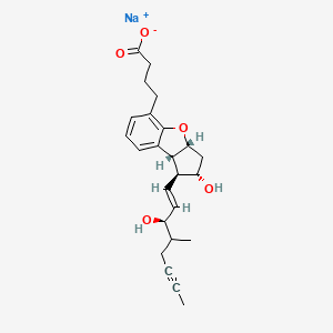 molecular formula C24H29NaO5 B11944356 sodium;4-[(1S,2S,3aR,8bR)-2-hydroxy-1-[(E,3R)-3-hydroxy-4-methyloct-1-en-6-ynyl]-2,3,3a,8b-tetrahydro-1H-cyclopenta[b][1]benzofuran-5-yl]butanoate 