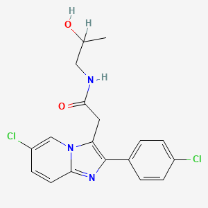 B1194502 2-[6-chloro-2-(4-chlorophenyl)imidazo[1,2-a]pyridin-3-yl]-N-(2-hydroxypropyl)acetamide CAS No. 107814-36-8