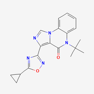 B1194506 3-(5-Cyclopropyl-1,2,4-oxadiazol-3-yl)-5-(1,1-dimethylethyl)imidazo(1,5-a)quinoxalin-4(5H)-one CAS No. 129799-93-5