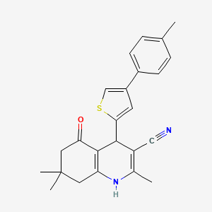 2,7,7-Trimethyl-5-oxo-4-(4-(p-tolyl)thiophen-2-yl)-1,4,5,6,7,8-hexahydroquinoline-3-carbonitrile