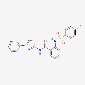 2-[(4-fluorophenyl)sulfonylamino]-N-(4-phenyl-1,3-thiazol-2-yl)benzamide