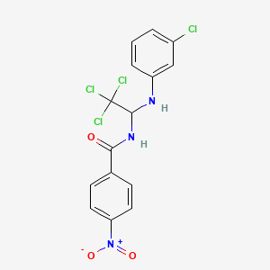 4-nitro-N-[2,2,2-trichloro-1-(3-chloroanilino)ethyl]benzamide