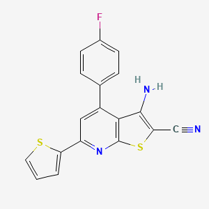 3-Amino-4-(4-fluorophenyl)-6-(thiophen-2-yl)thieno[2,3-b]pyridine-2-carbonitrile