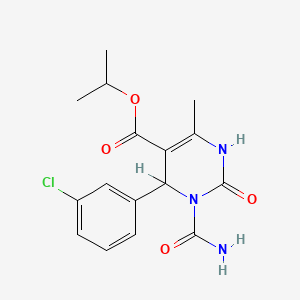 B1194581 1-(Aminocarbonyl)-6-(3-chlorophenyl)-1,2,3,6-tetrahydro-4-methyl-2-oxo-5-pyrimidinecarboxylic acid 1-methylethyl ester CAS No. 131275-84-8