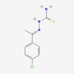 molecular formula C9H10ClN3S B11945898 {[(1E)-2-(4-chlorophenyl)-1-azaprop-1-enyl]amino}aminomethane-1-thione 