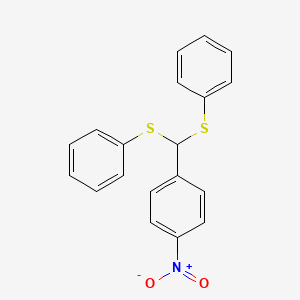 molecular formula C19H15NO2S2 B11945910 1-[Bis(phenylsulfanyl)methyl]-4-nitrobenzene CAS No. 23837-16-3