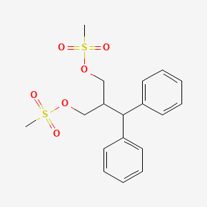 molecular formula C18H22O6S2 B11946589 2-{[(Methylsulfonyl)oxy]methyl}-3,3-diphenylpropyl methanesulfonate CAS No. 95316-36-2