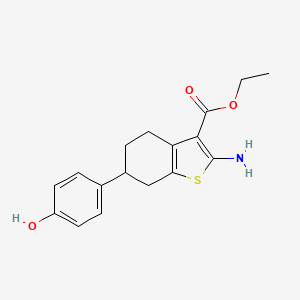 molecular formula C17H19NO3S B11946777 Ethyl-2-amino-6-(hydroxyphenyl)-4,5,6,7-tetrahydrobenzo[b]thiophene-3-carboxylate 