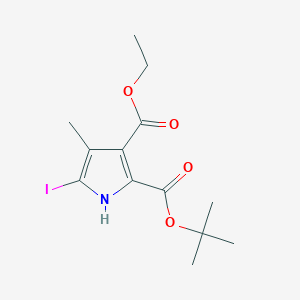 molecular formula C13H18INO4 B11946844 2-tert-Butyl 3-ethyl 5-iodo-4-methyl-1H-pyrrole-2,3-dicarboxylate 