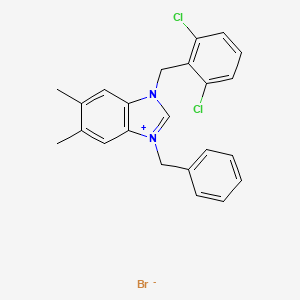 molecular formula C23H21BrCl2N2 B11947249 3-benzyl-1-(2,6-dichlorobenzyl)-5,6-dimethyl-3H-benzimidazol-1-ium bromide CAS No. 853348-96-6