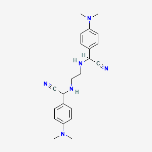 molecular formula C22H28N6 B11947257 N,N'-Bis(alpha-cyano-4-dimethylaminobenzyl)ethylenediamine CAS No. 17761-87-4