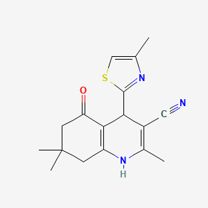 molecular formula C17H19N3OS B11947459 2,7,7-Trimethyl-4-(4-methylthiazol-2-yl)-5-oxo-1,4,5,6,7,8-hexahydroquinoline-3-carbonitrile CAS No. 853329-13-2