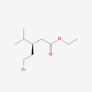 Pentanoic acid, 3-(2-bromoethyl)-4-methyl-, ethyl ester, (S)-