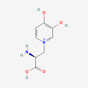 molecular formula C8H11N2O4+ B1194772 (2S)-2-氨基-3-(3,4-二羟基吡啶-1-鎓-1-基)丙酸 