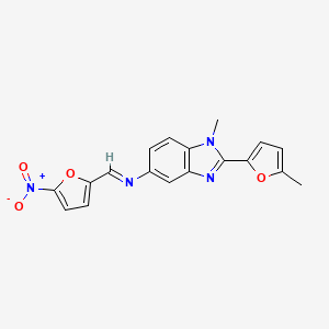 1-Methyl-2-(5-methylfuran-2-yl)-N-((5-nitrofuran-2-yl)methylene)-1H-benzo[d]imidazol-5-amine