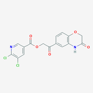 2-oxo-2-(3-oxo-3,4-dihydro-2H-1,4-benzoxazin-6-yl)ethyl 5,6-dichloronicotinate