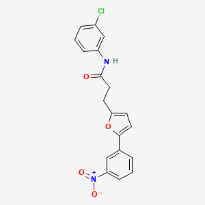 N-(3-Chlorophenyl)-3-(5-(3-nitrophenyl)furan-2-yl)propanamide