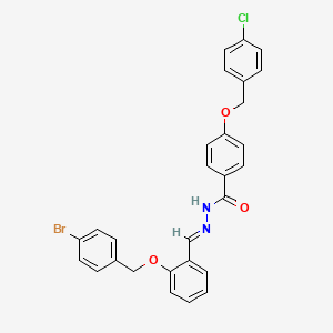 molecular formula C28H22BrClN2O3 B11948891 N'-(2-((4-Bromobenzyl)oxy)benzylidene)-4-((4-chlorobenzyl)oxy)benzohydrazide CAS No. 350992-43-7