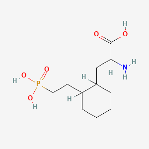 molecular formula C11H22NO5P B1194890 Cyclohexanepropanoic acid, alpha-amino-2-(2-phosphonoethyl)- CAS No. 117571-54-7