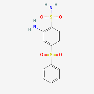 molecular formula C12H12N2O4S2 B1194894 2-Amino-4-phenylsulfonylbenzenesulfonamide CAS No. 23146-60-3