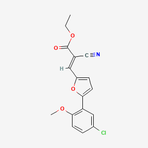 Ethyl 3-(5-(5-chloro-2-methoxyphenyl)furan-2-yl)-2-cyanoacrylate