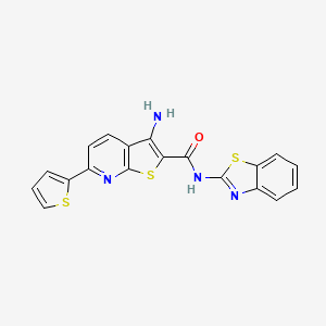 3-amino-N-(1,3-benzothiazol-2-yl)-6-(2-thienyl)thieno[2,3-b]pyridine-2-carboxamide