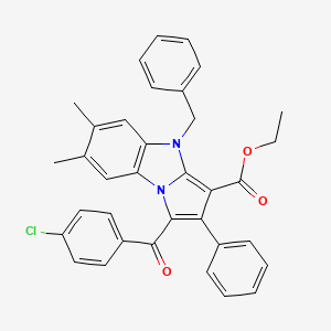 molecular formula C35H29ClN2O3 B11949183 Ethyl 4-benzyl-1-(4-chlorobenzoyl)-6,7-dimethyl-2-phenyl-4H-pyrrolo(1,2-A)benzimidazole-3-carboxylate CAS No. 853318-96-4