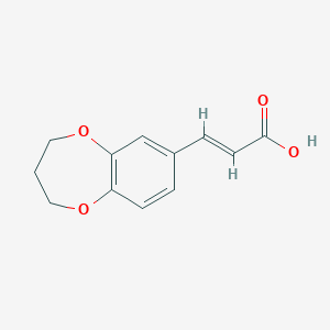 molecular formula C12H12O4 B11949314 3-(3,4-dihydro-2H-benzo[b][1,4]dioxepin-7-yl)acrylic acid 