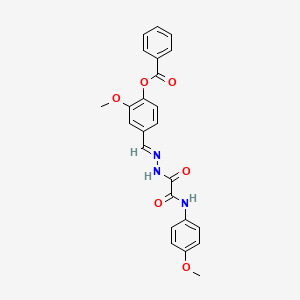 molecular formula C24H21N3O6 B11949462 2-Methoxy-4-(2-((4-methoxyanilino)(oxo)acetyl)carbohydrazonoyl)phenyl benzoate CAS No. 881402-56-8