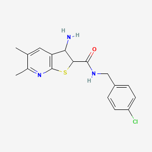 molecular formula C17H18ClN3OS B1194950 3-氨基-N-[(4-氯苯基)甲基]-5,6-二甲基-2,3-二氢噻吩并[2,3-b]吡啶-2-甲酰胺 