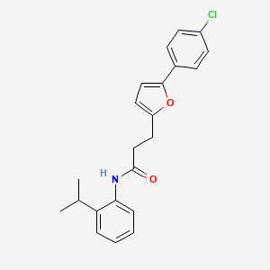 molecular formula C22H22ClNO2 B11949536 3-(5-(4-Chlorophenyl)furan-2-yl)-N-(2-isopropylphenyl)propanamide CAS No. 853311-63-4