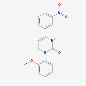 molecular formula C17H15N3O4 B1194979 3-(2-甲氧基苯基)-6-(3-硝基苯基)-1,4-二氢嘧啶-2-酮 