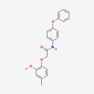 molecular formula C22H21NO4 B11949932 2-(2-methoxy-4-methylphenoxy)-N-(4-phenoxyphenyl)acetamide CAS No. 771487-16-2