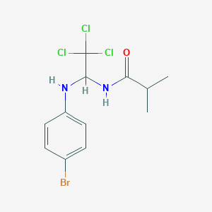 molecular formula C12H14BrCl3N2O B11949982 N-[1-(4-bromoanilino)-2,2,2-trichloroethyl]-2-methylpropanamide 