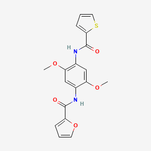 molecular formula C18H16N2O5S B1195002 N-[2,5-二甲氧基-4-[[氧代(噻吩-2-基)甲基]氨基]苯基]-2-呋喃甲酰胺 