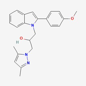 molecular formula C23H25N3O2 B1195003 1-(3,5-二甲基-1-吡唑基)-3-[2-(4-甲氧基苯基)-1-吲哚基]-2-丙醇 